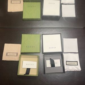 SOLD Gucci Jewelry Pouch Dust bag and gift boxes only green white